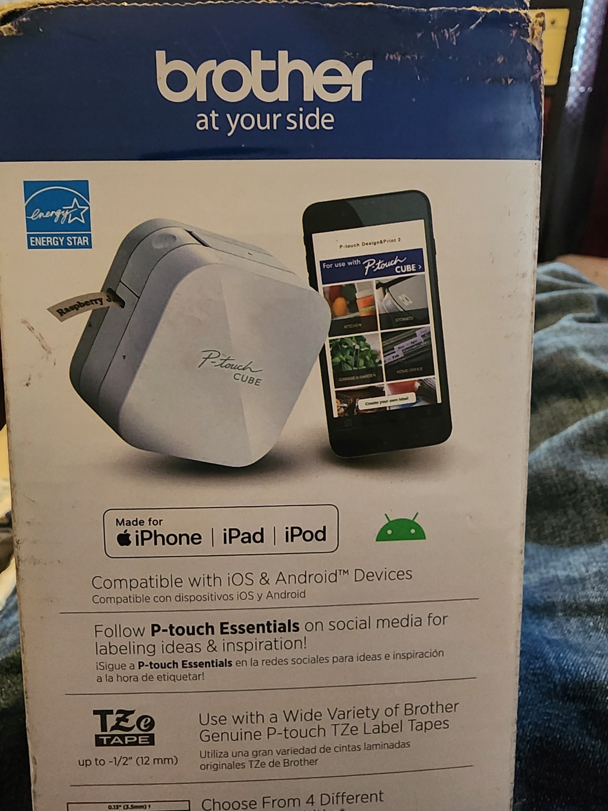 Brother P-touch Cube Bluetooth Label Printer – White (PT-P300BT)