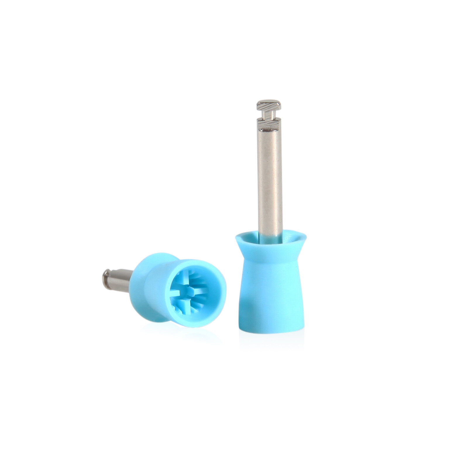100 Pcs Dental Rubber Prophy Teeth Polish Polishing Cups Latch Type Brushes blue