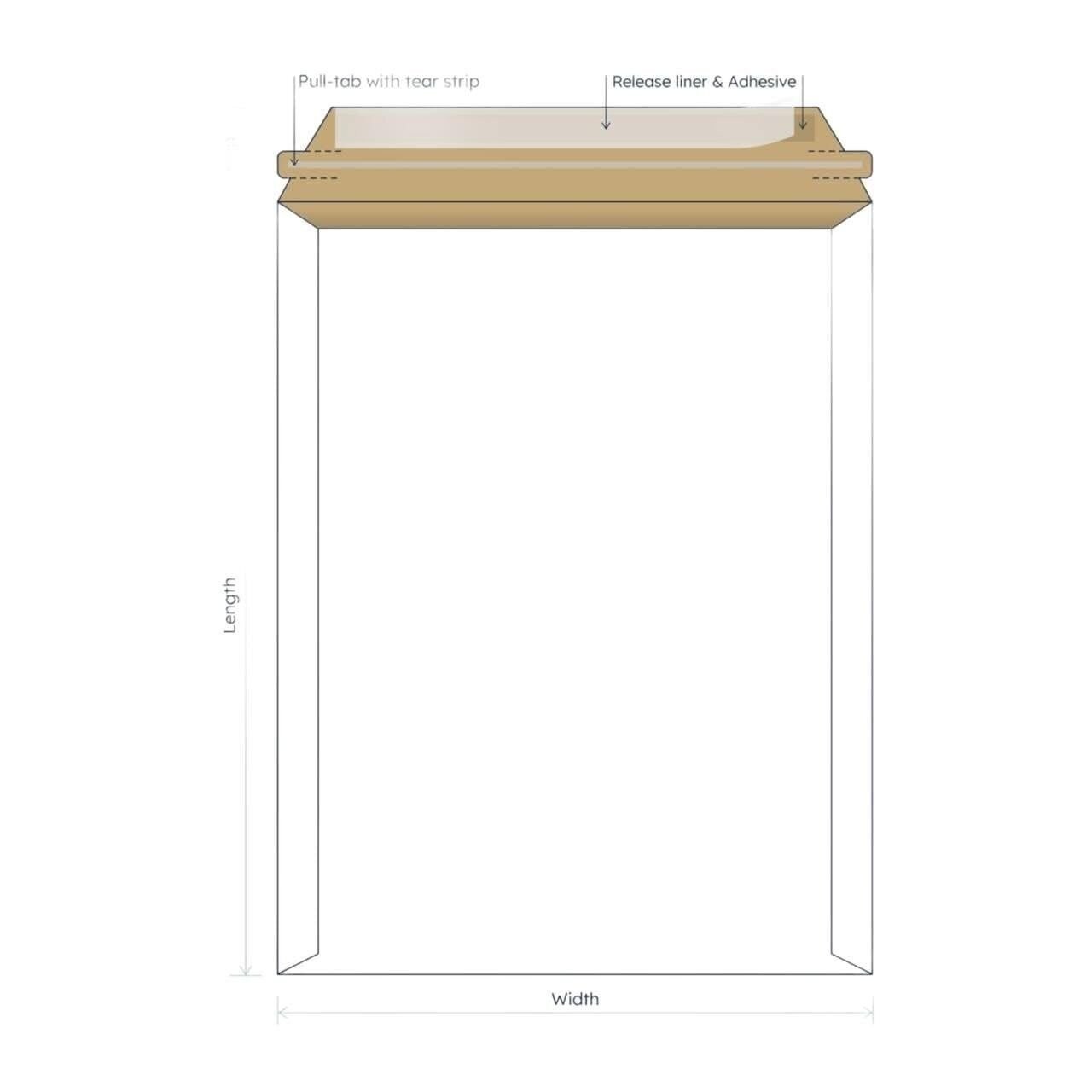 100 – 6×8 White Rigid Stay Flats Self-Seal Cardboard Envelope Mailers 6″x8″