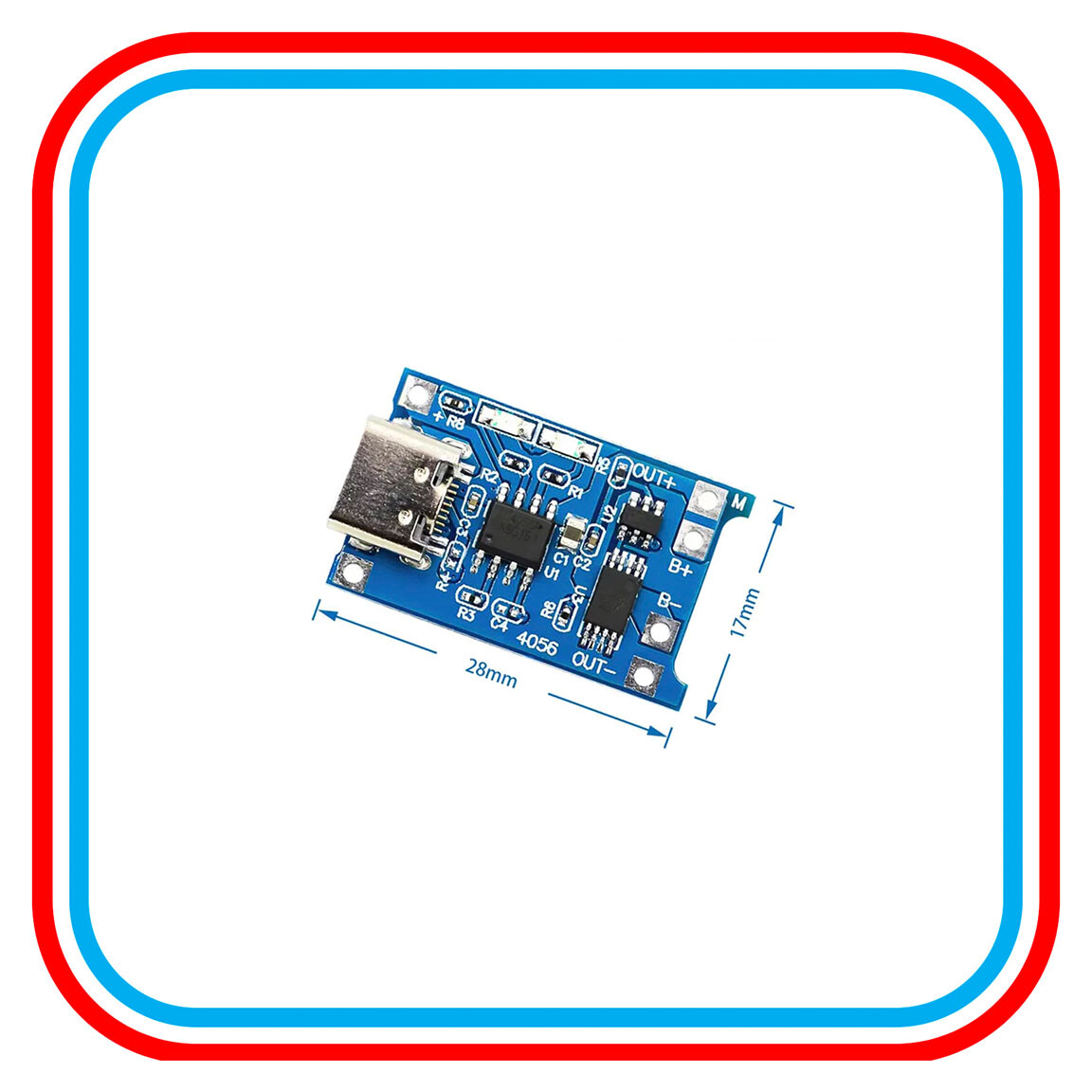 Type-C USB 5V 1A 18650 TP4056 Lithium Battery Charging Board Charger US