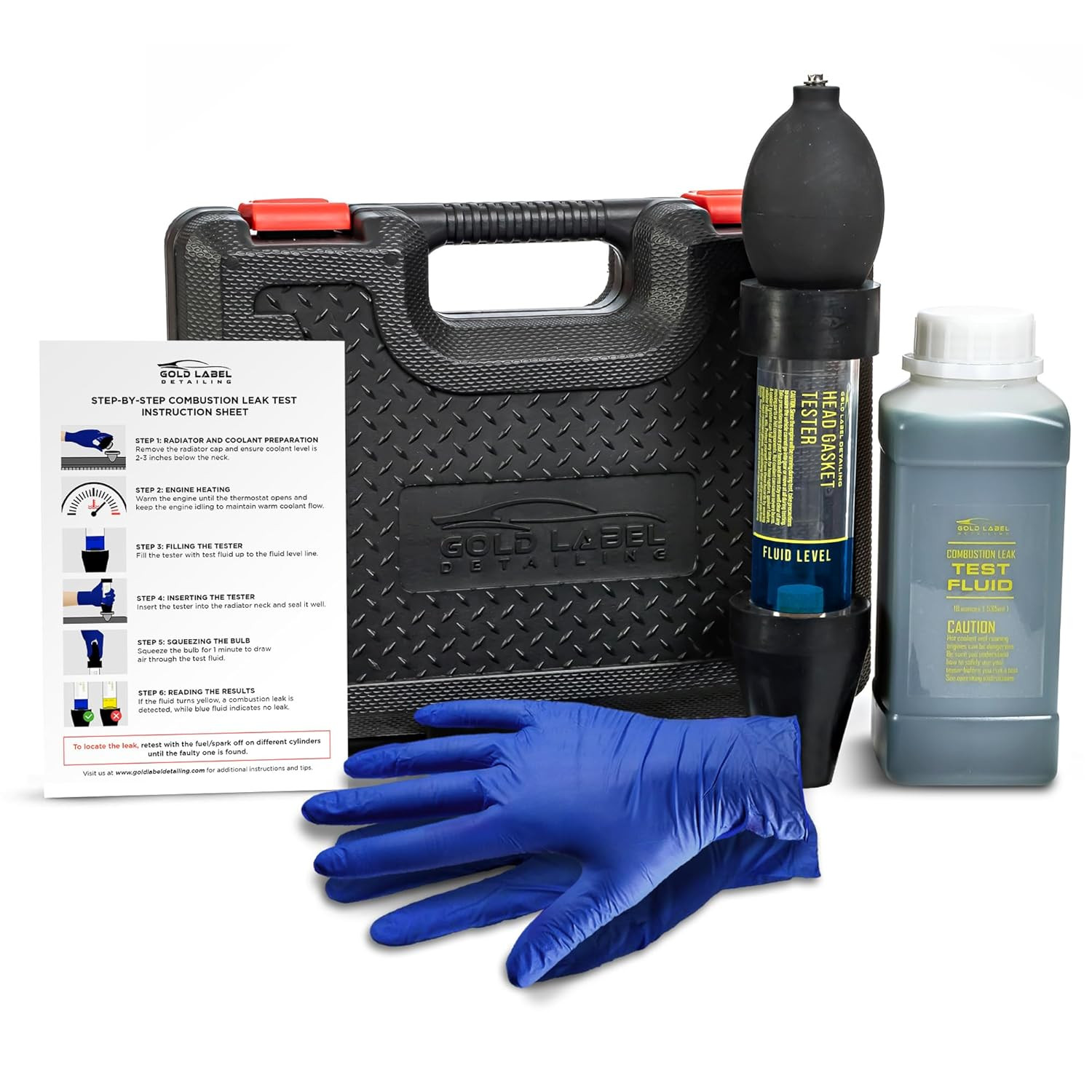 Combustion Leak Detector Kit – 100+ Tests Automotive Engine Block and Head Gaske