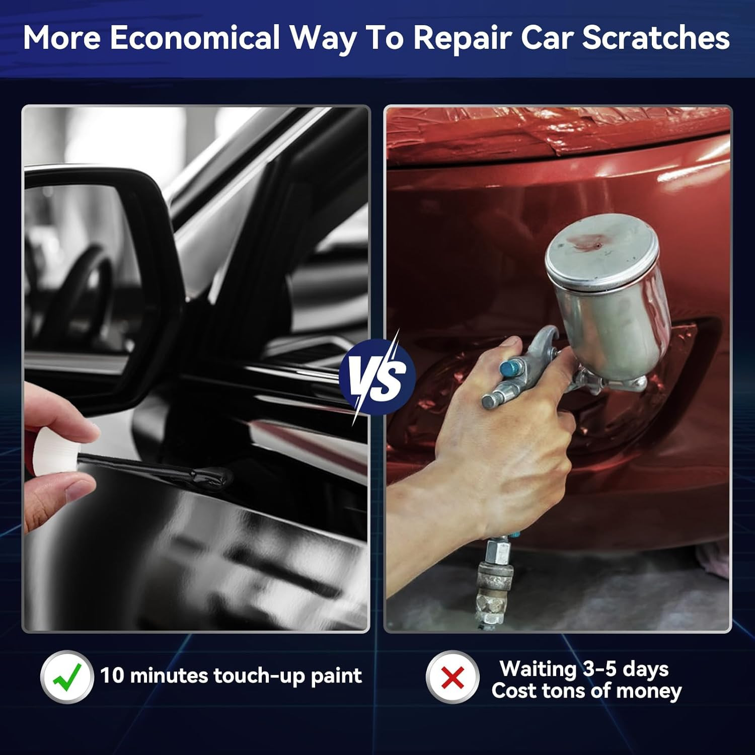 High-Gloss Black Touch-Up Paint Pen for Automotive Scratch Repair, 30ML