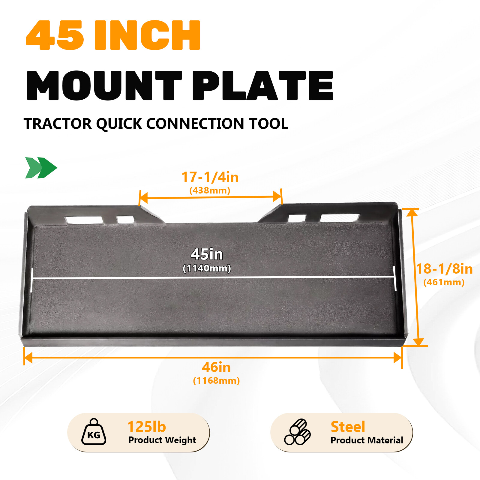 1/4″ 5/16″ 3/8″ 1/2″Skid Steer Mount Plate Adapter Loader Quick Tach Attachment