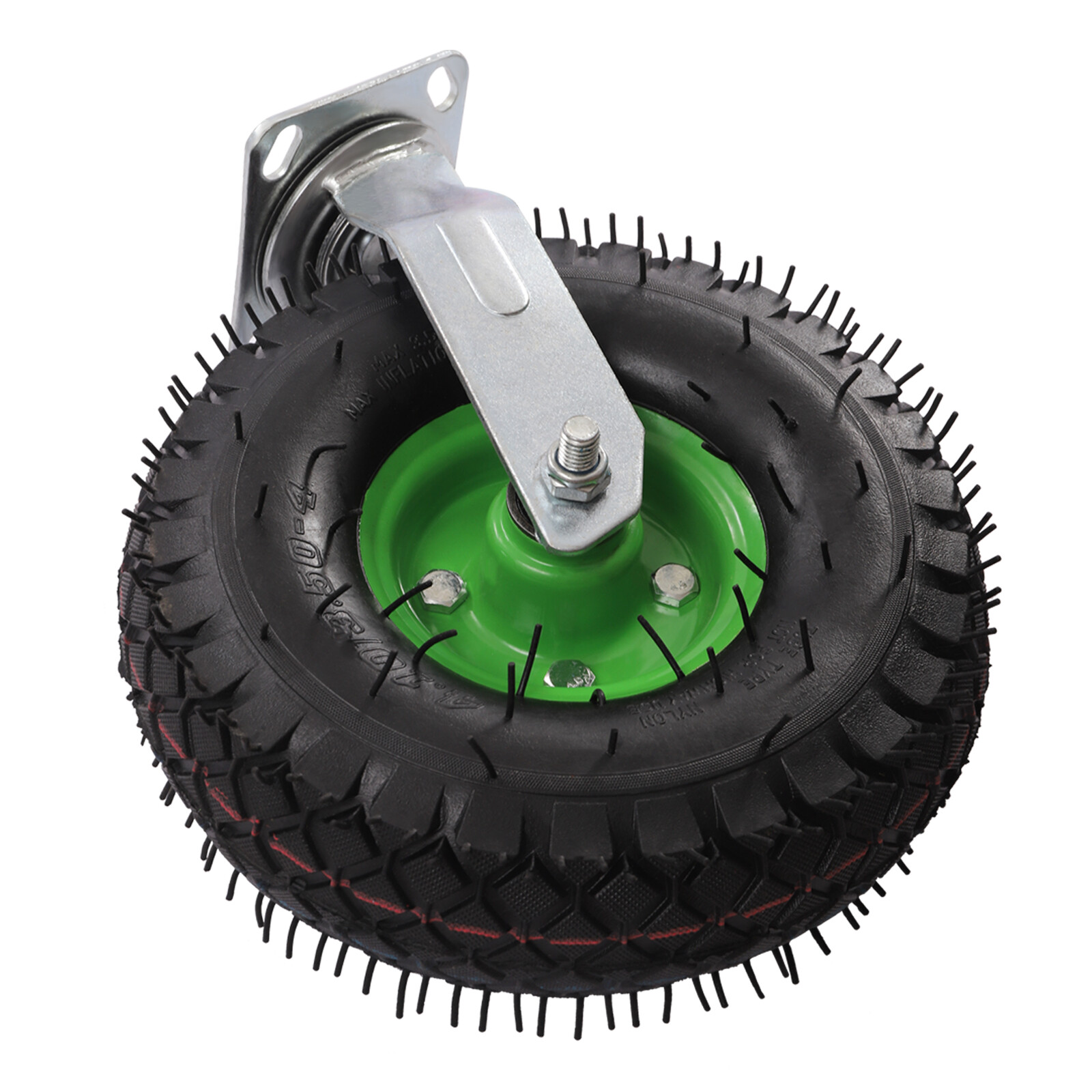 4-Pack 10in Pneumatic Swivel & Rigid Cart Casters, Heavy-Duty Air Tires