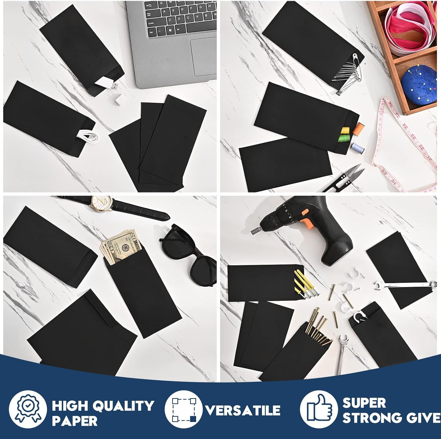 100 Pack Cash Envelopes for Budgeting, 6.7 x 3.5 Inch | Large Pack of Self-Adhes