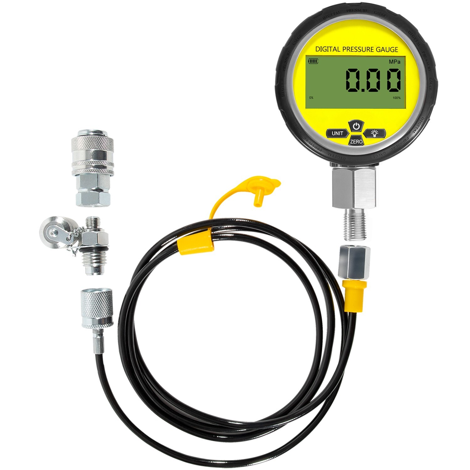 Digital Hydraulic Pressure Gauge Test Coupling Kit 700BAR/10000PSI/70Mpa 1/4-NPT