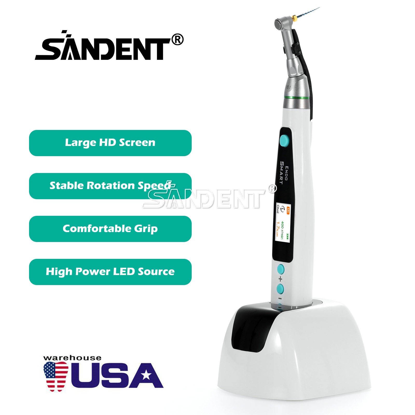 Dental 1:5 Fiber Optic LED Electric Contra Angle Increase Handpiece Ti-MAX X95L