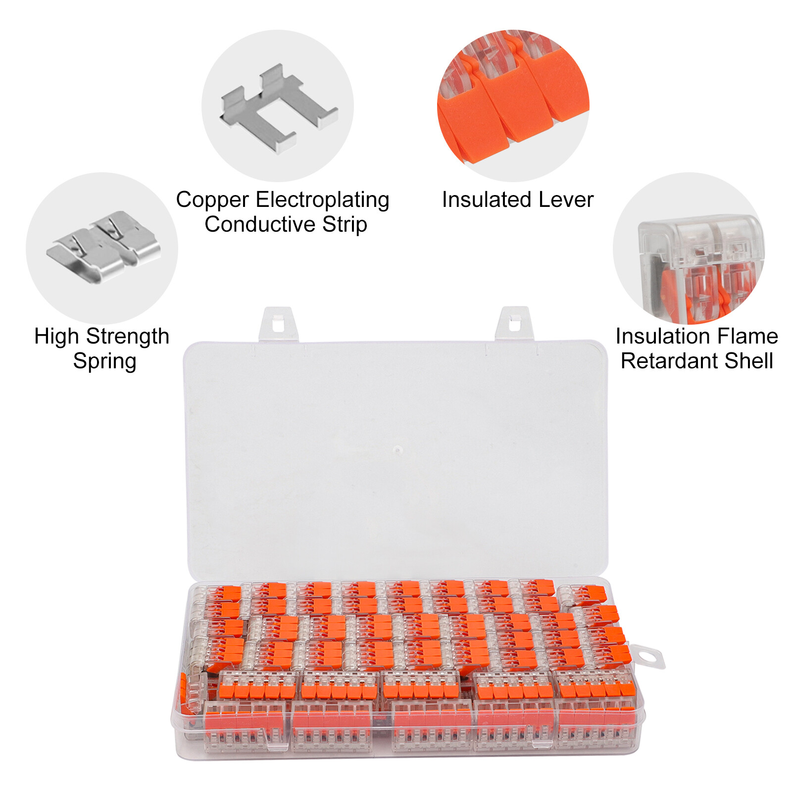 90Pcs For Wago 221 Lever Nuts Compact Splicing Wire Connectors – 2/3/5 Terminal