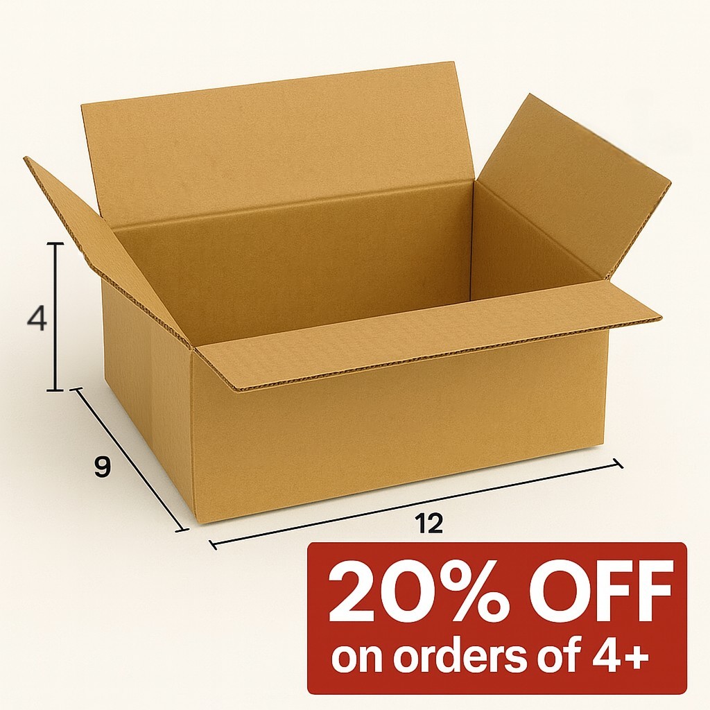 12 x 9 x 4 Shipping Boxes Moving Boxes Corrugated Kraft 25/Bundle 25/Pack