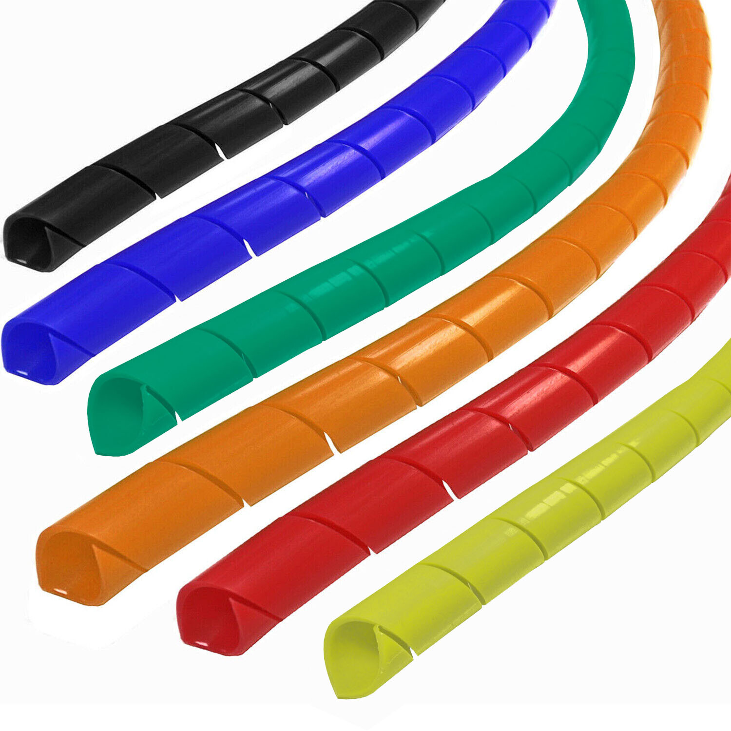 Spiral Cable Wrap – Color Options – 1/4″, 3/8″, 1/2″, 3/4″, 1″, 1-1/4″