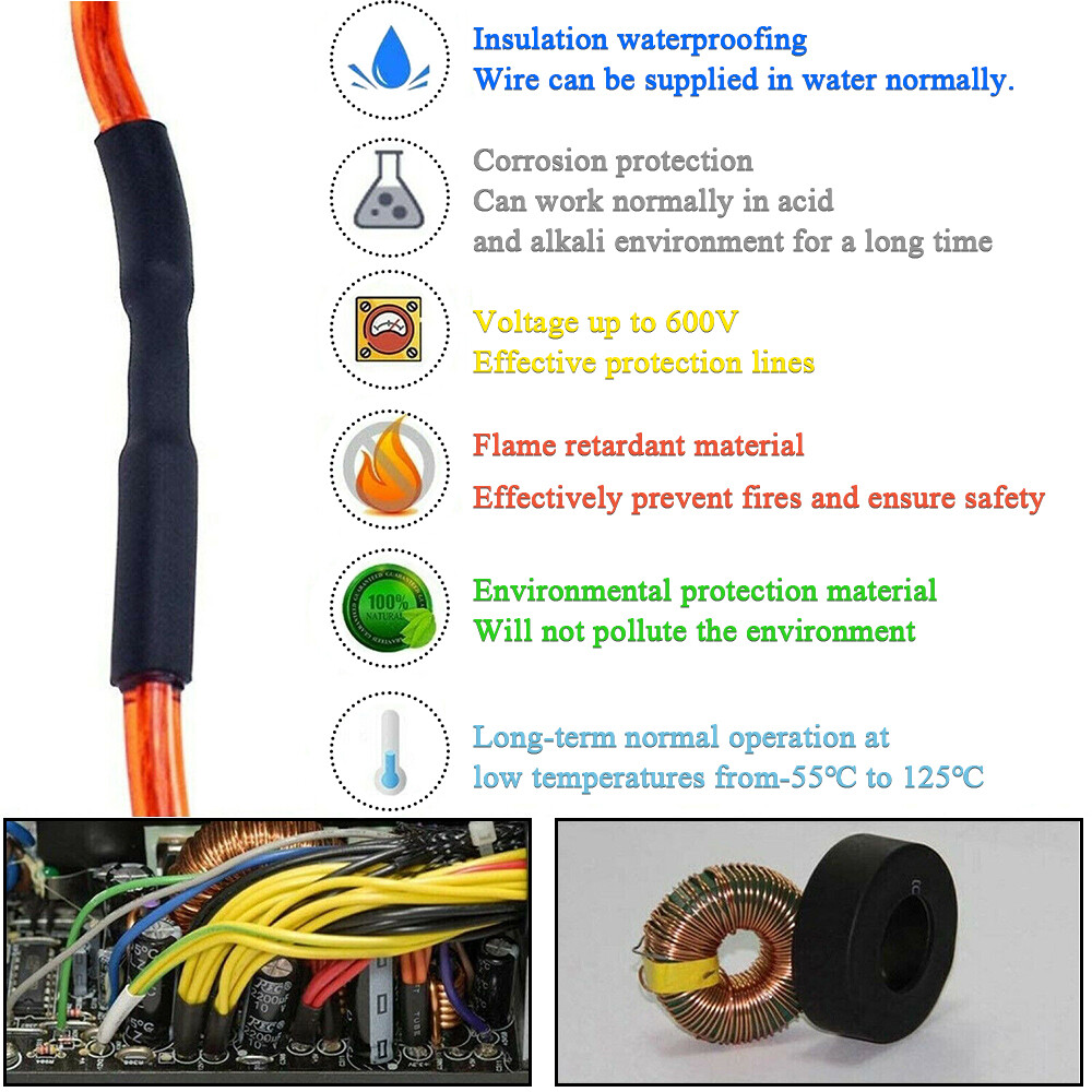 3:1 Heat Shrink Tube – 1″ Clear Dual Wall Marine Adhesive Glue Lined Waterproof