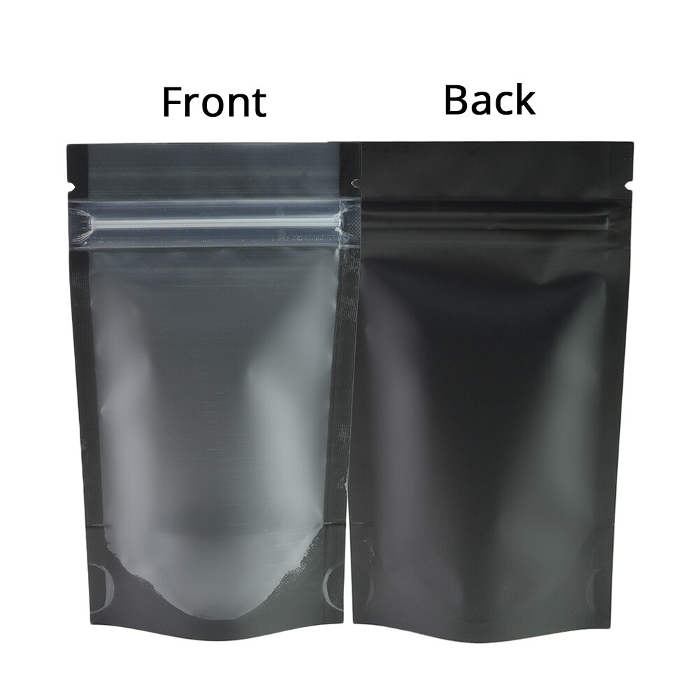 6x9in Matte Clear Front Black Back Mylar Stand up Zip Lock Bag w/Machine B04