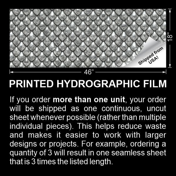 Silver Dragon Scales – 16″ x 48″ Hydrographic Film Hydro Dipping