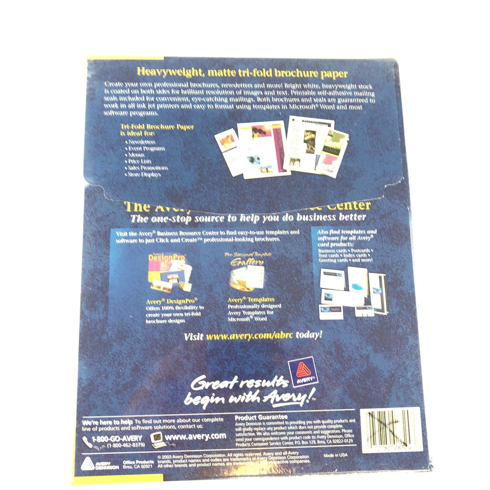 Avery Brochure Flyer Paper For Inkjet Printer Letter 8.50″ X 11″ Matte 8324 NEW