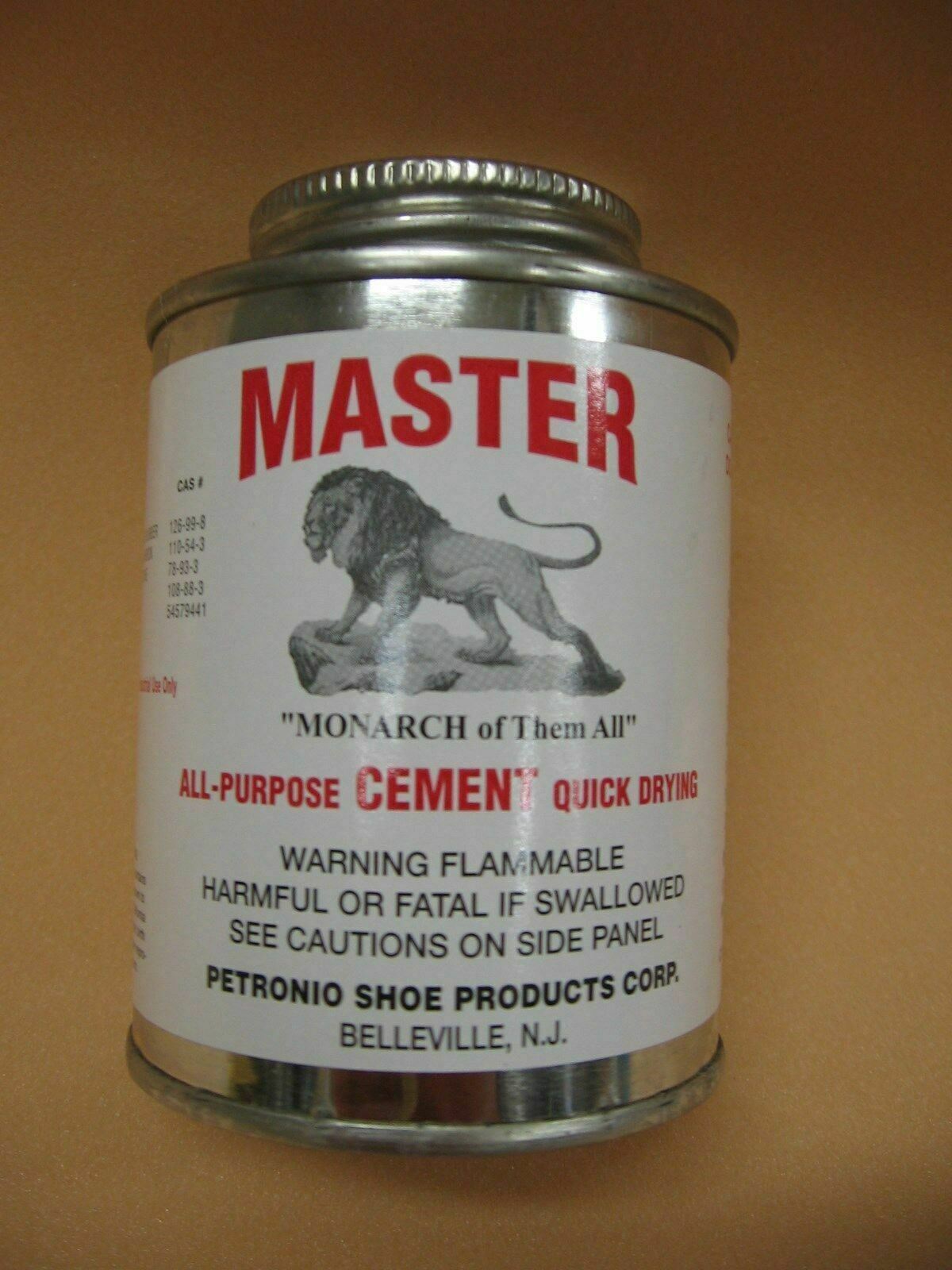 Master All Purpose Cement 8 oz Brush in Can – Contact Cement- Shoe Repair Glue