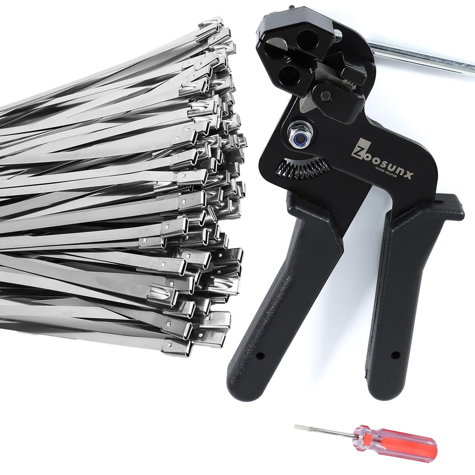Metal Zip Tie Tool Kit Stainless Steel Tensioner 100 PCS 11.8 Inch Ties
