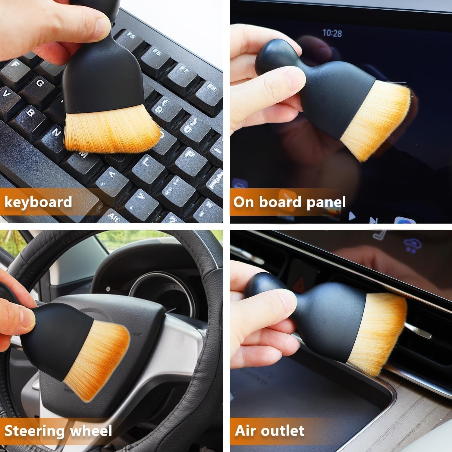 5-Piece Car Interior Cleaning Brush Set for Detailing, Vents, Sofas, Computers &