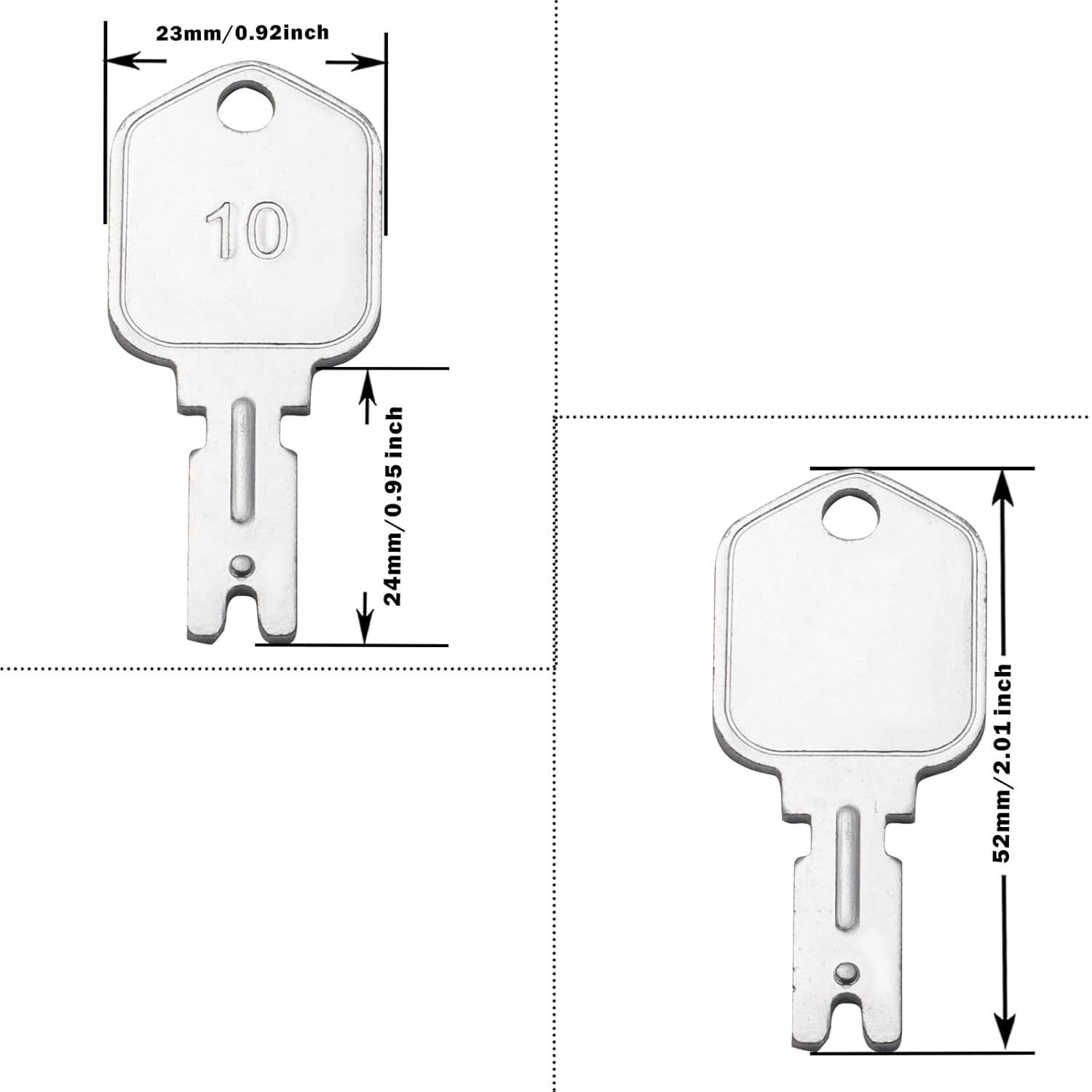 10 Pcs 166 Forklift Key Hyster Heavy Equipment Keys for Clark Yale Hyster Kom