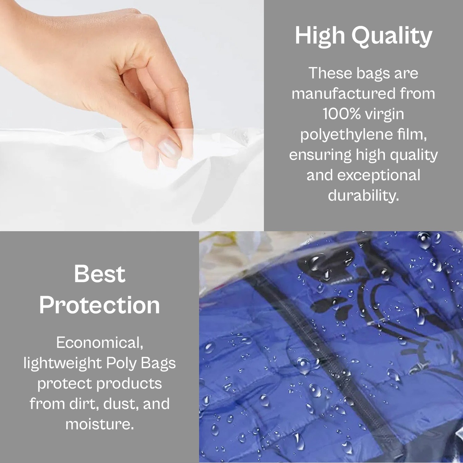 Poly Bags Flat Clear 1 Mil Open Top Plastic Transparent Bag High Clarity Layflat