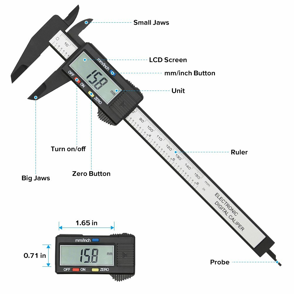LCD Digital Caliper Vernier Micrometer Electronic Ruler Gauge Meter Measuring US