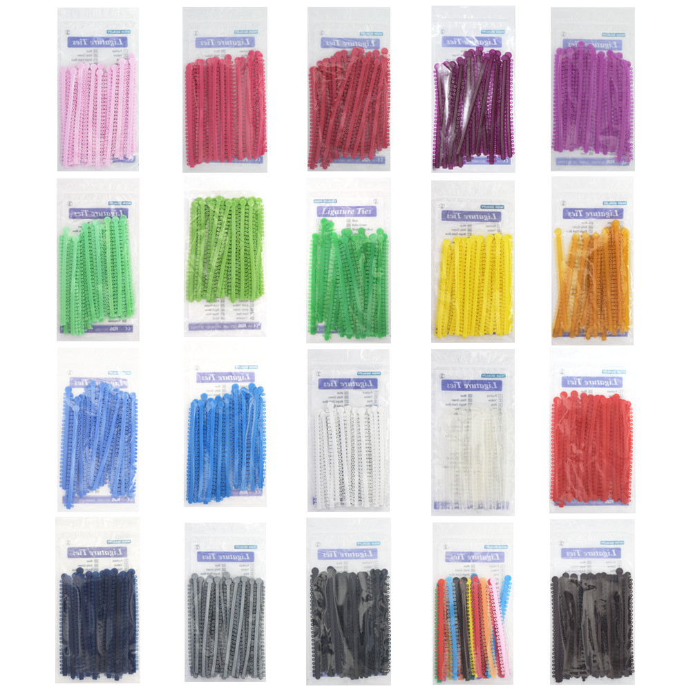 1000pcs Dental Orthodontic Ligature Ties Elastic Rubber Band Braces Ring 20Color