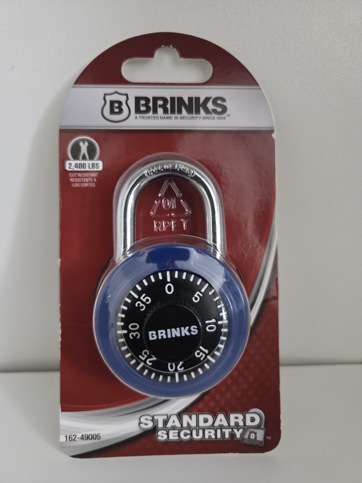Brinks 2″ Dial Resettable Combination Padlock Steel Body/Shackle 162-49005