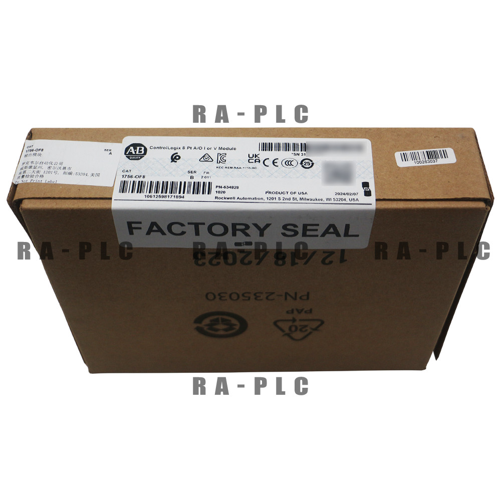 100%New Allen Bradley 1756-OF8 ControlLogix 8 Pt A/O I or V Module Analog Output