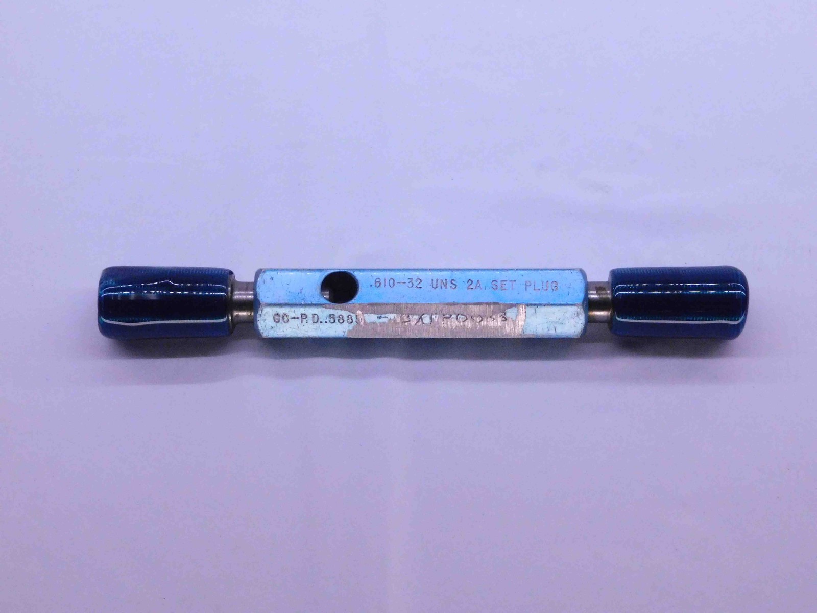 .610 32 UNS 2A SET THREAD PLUG GAGE .61 .6100 GO NO GO P.D.’S = .5885 & .5850