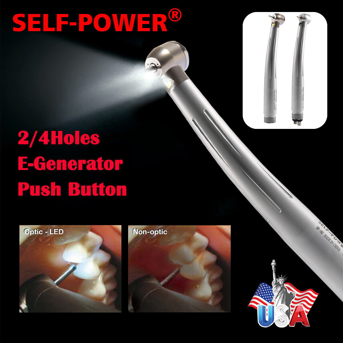 Estilo NSK Dental Pieza mano LED de alta velocidad Pana MAX EK LED 2 & 4Hole PDM