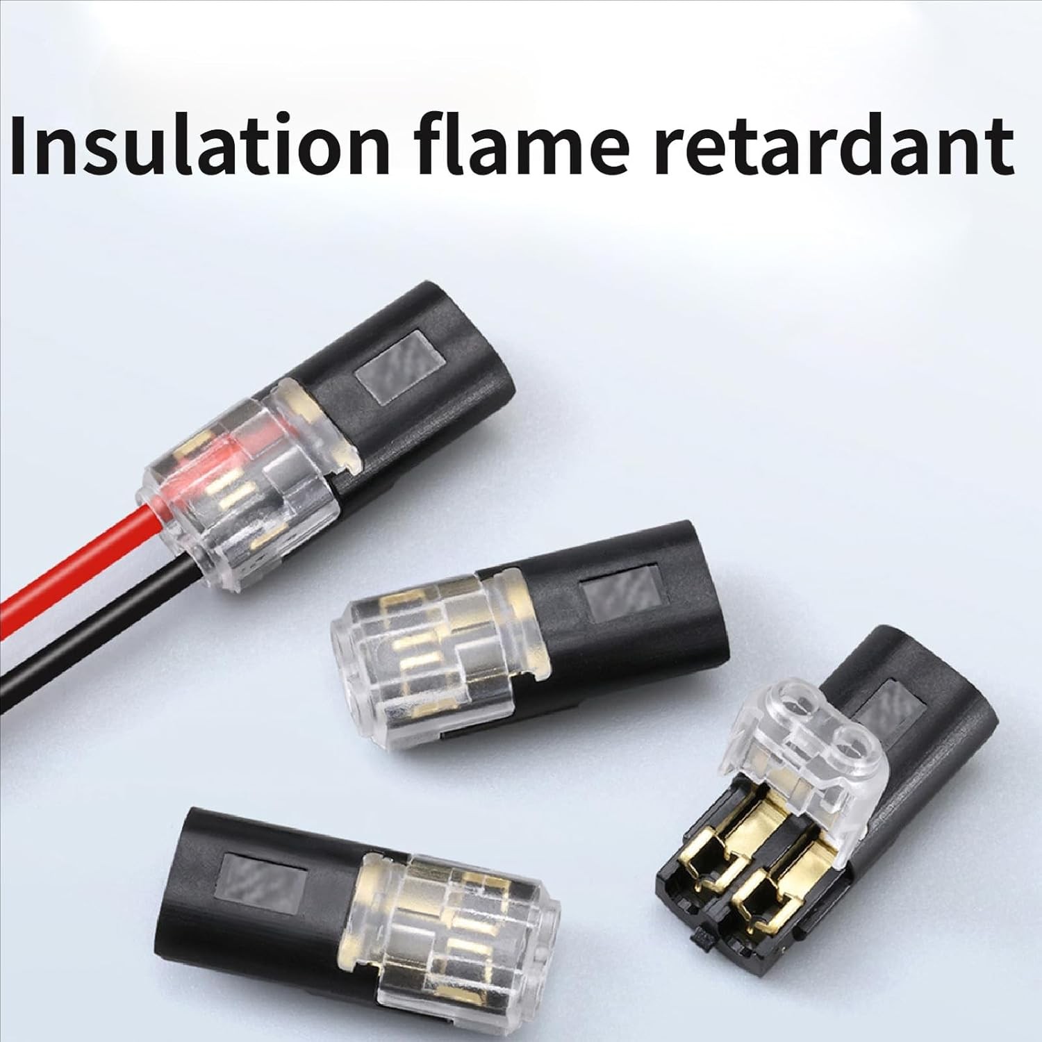 200pcs Double-Wire Plug-in Connector, Cable Clamp with Locking Buckle, AWG 18-22