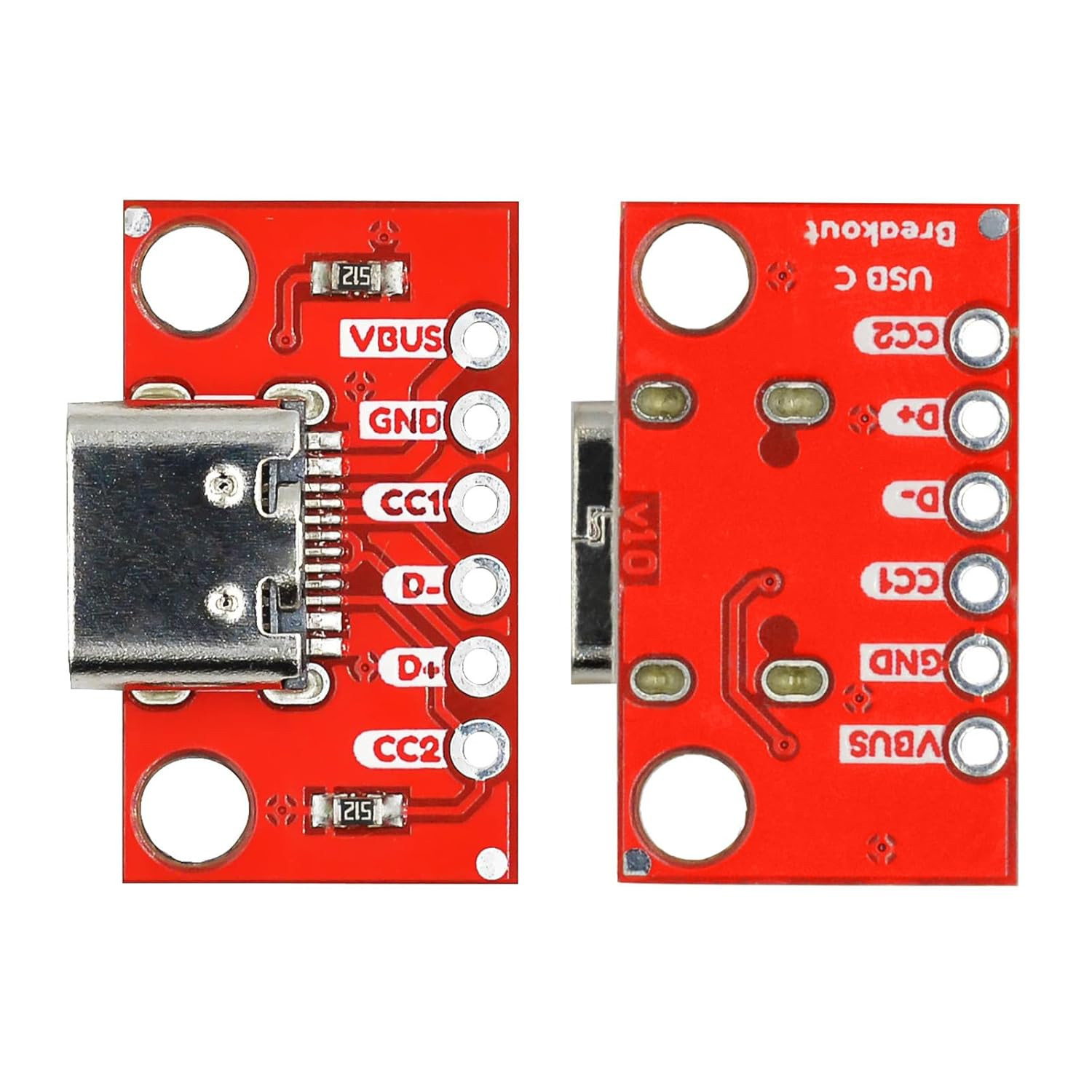 10 PCS USB Type-C Breakout Board Female Connector 16-Pin PCB Serial Adapter