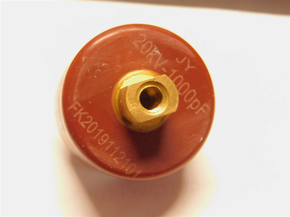 JY China CT8-1 1000pF 20kV Ceramic Doorknob Capacitor 1.21″O.D. x 0.69″ Tall M5