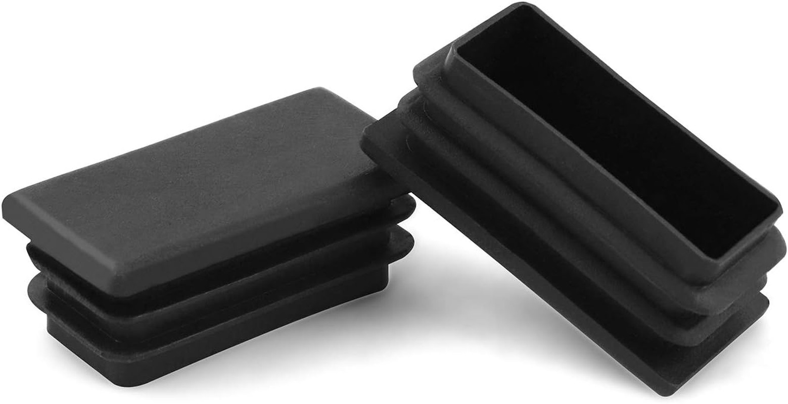 10 PCS 1″ X 2″ Rectangle Black Plastic Plug End Cap for Pipe Tubing, Chair Leg
