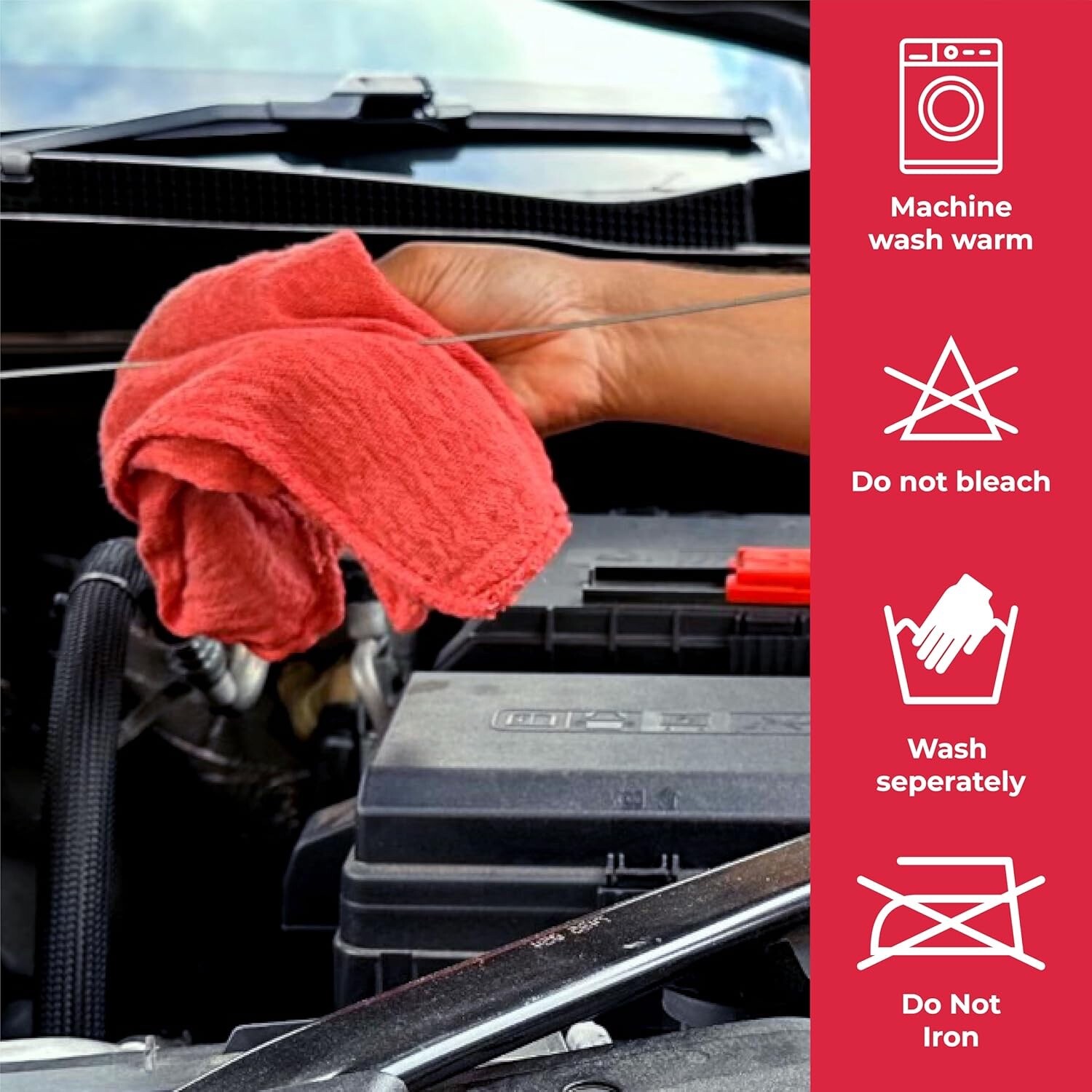 1000 Pieces Red Shop Towels Large 13×14 Cleaning Rags, Fast Free Shipping