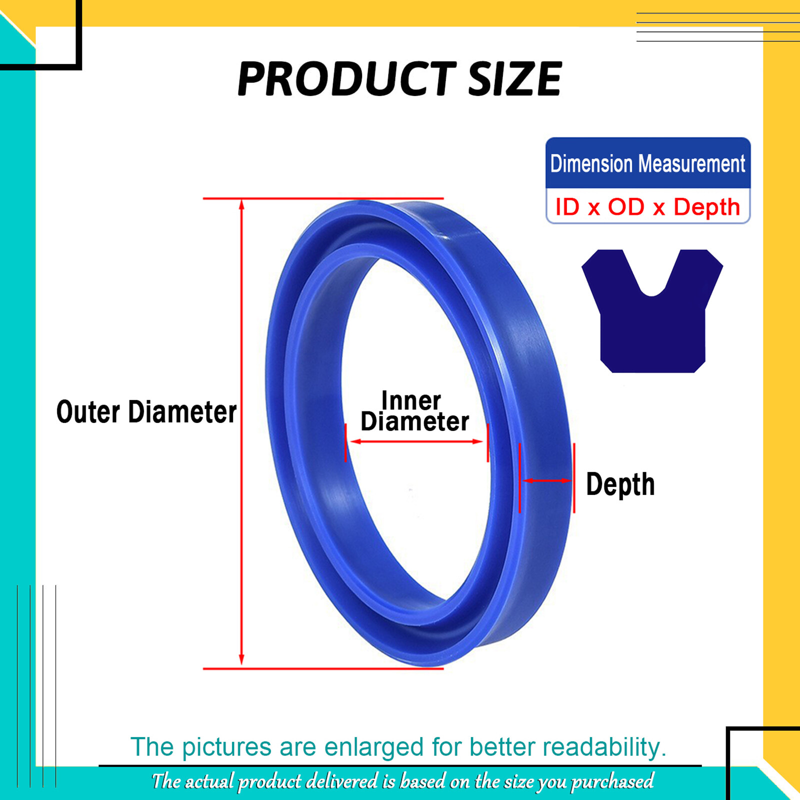 Oil Seal Rings UN/UNS/UHS PU U-cup Piston Hydraulic Rod Height 5-12mm All Sizes