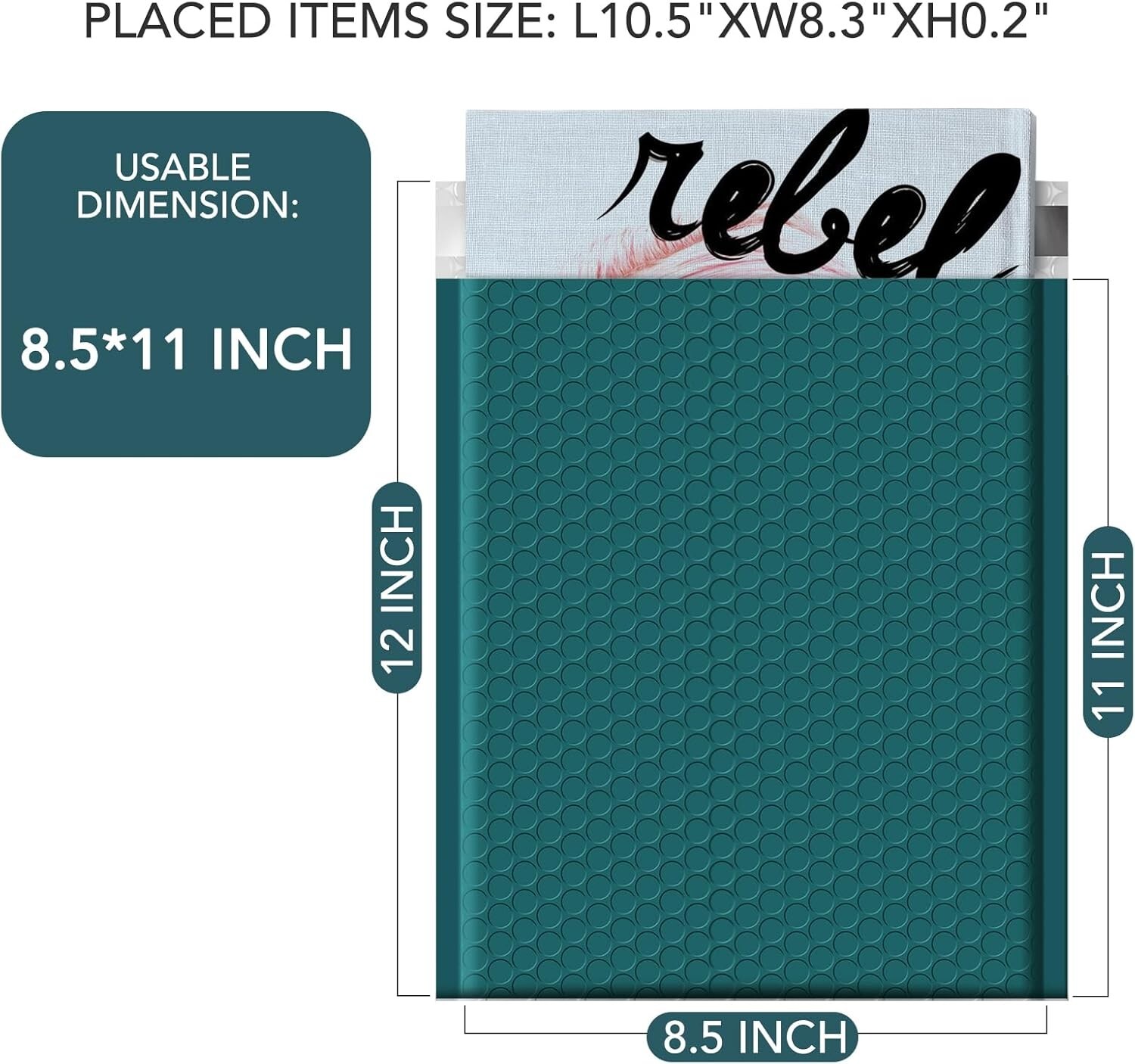 500x Bubble Mailers Padded Envelopes Mailing Bags Bulk 8.5×12″ #2 Forest Green