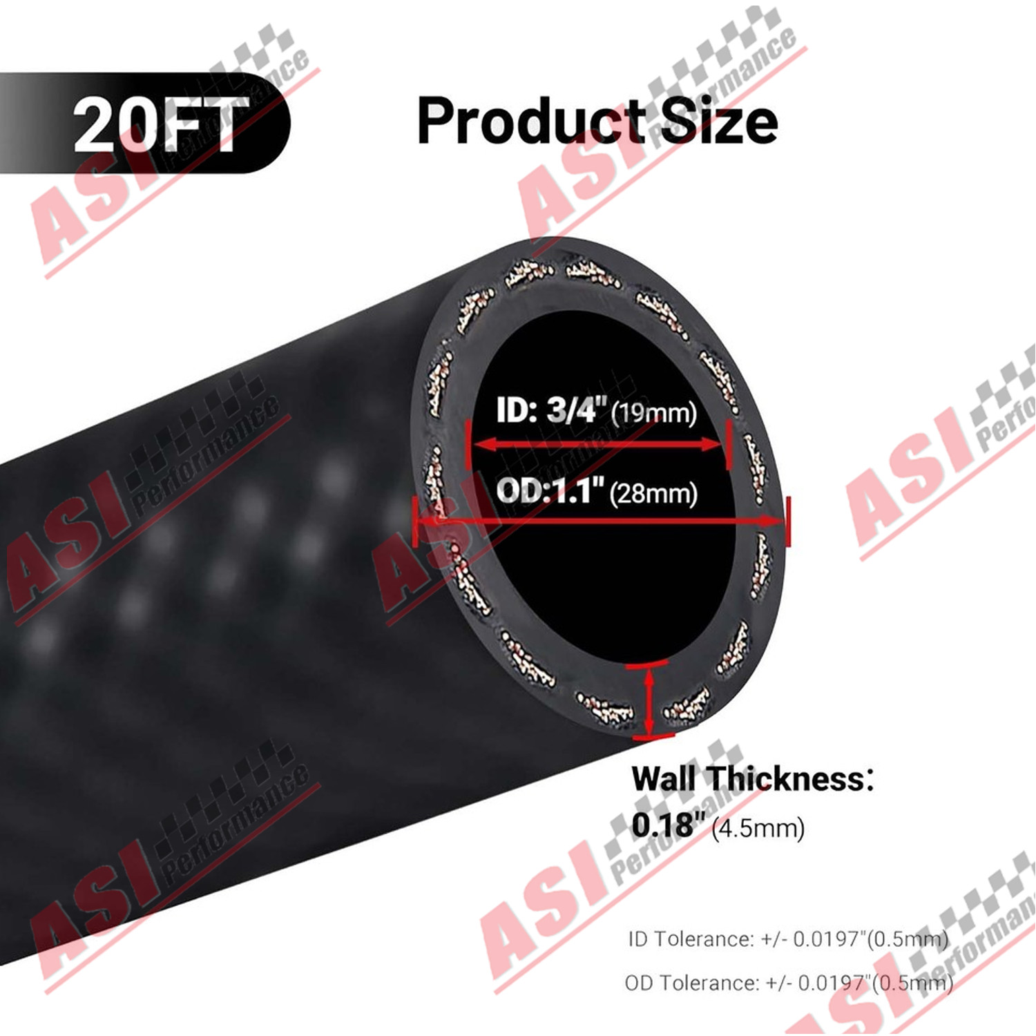 20FT 3/4” Fuel Transfer Hose for Gasoline Diesel Dispensing Kerosene NEW