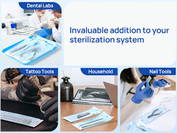 JMU Dental Medical Self Seal Pouch Bag Sterilization Pouches 5.25*11″ 2000 Count
