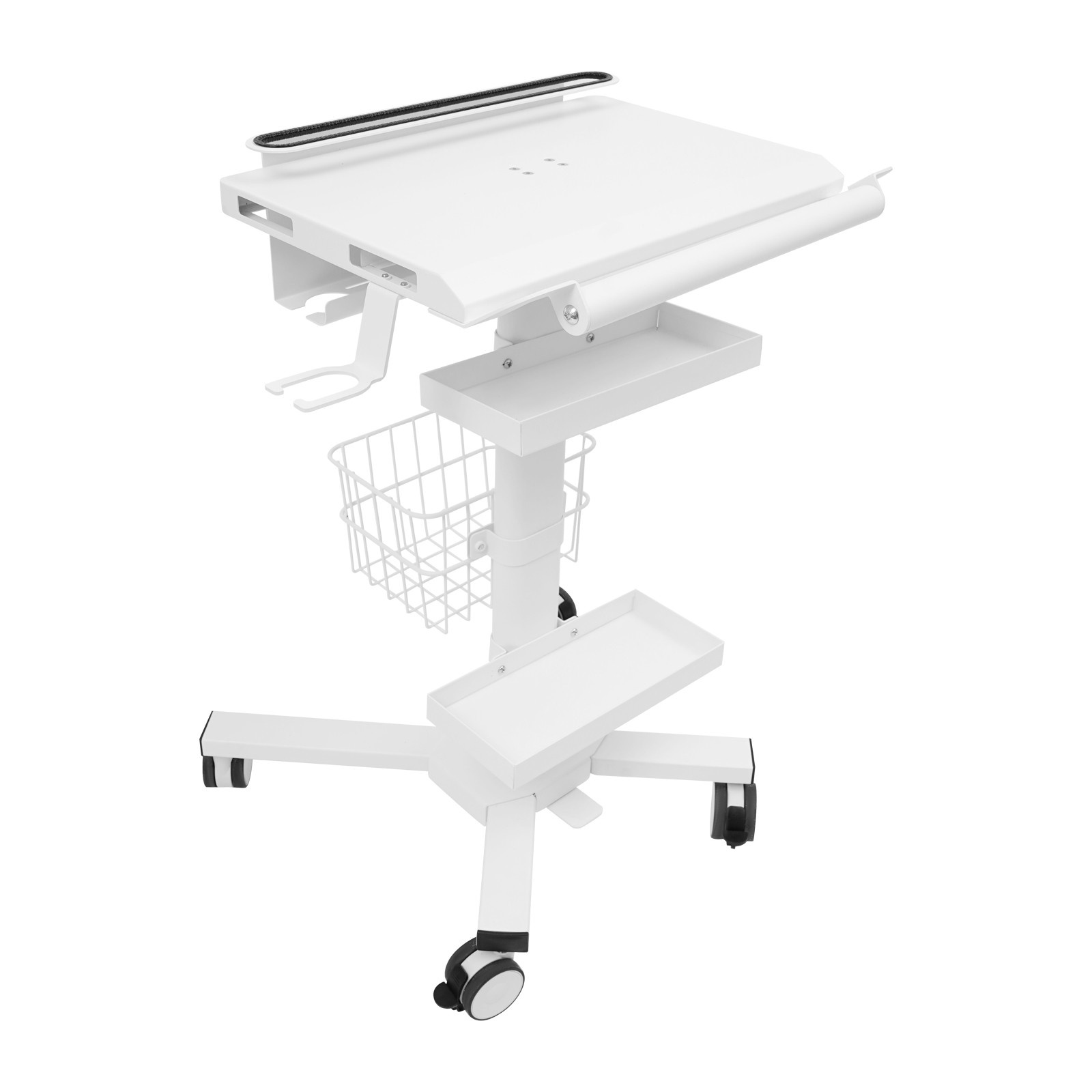 Laptop Workstation Cart, Medical Cart With Wheels, Cart With Scanner Holder