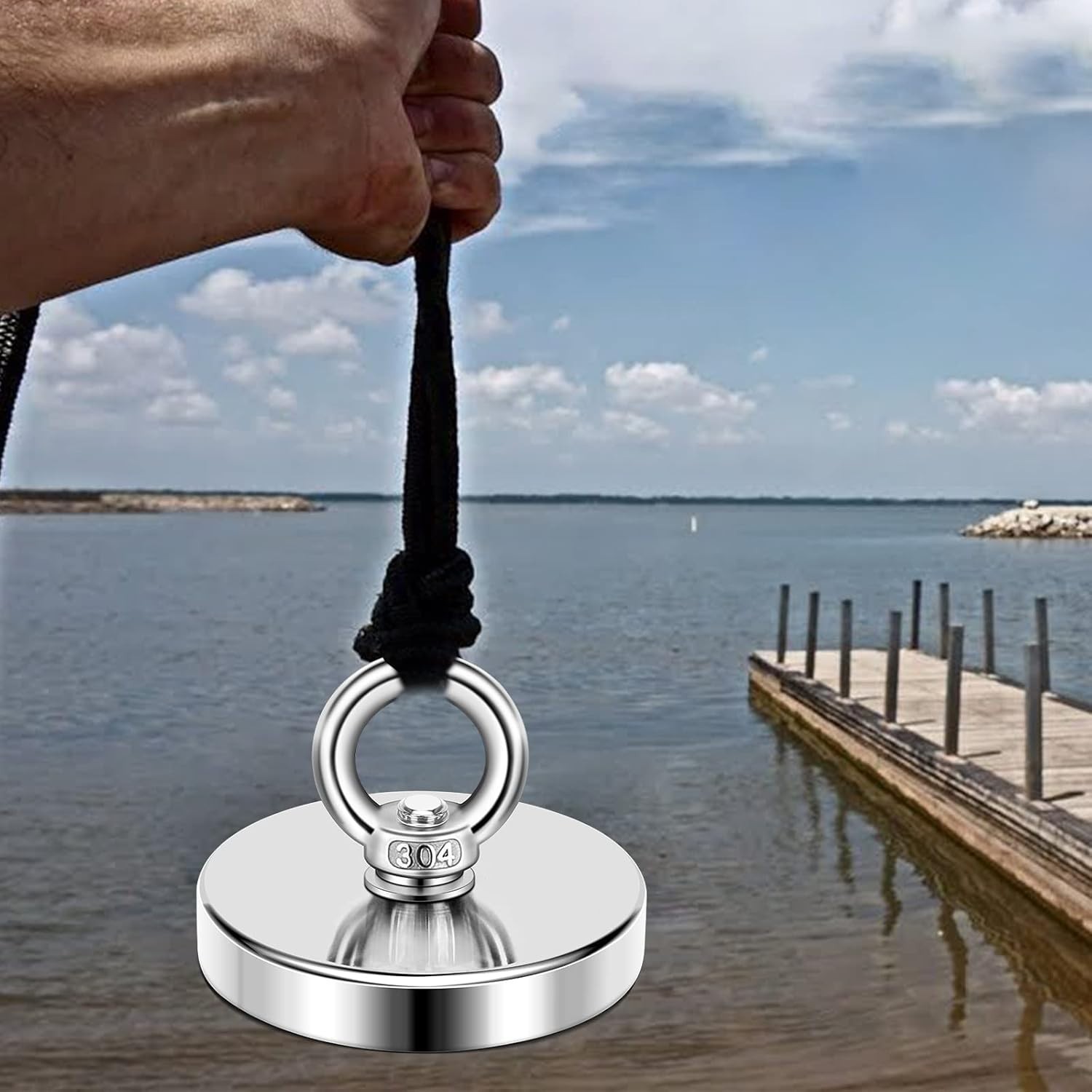 Strong Neodymium Fishing Magnets 300 lbs(136 KG) Pulling Force Rare Earth Magnet