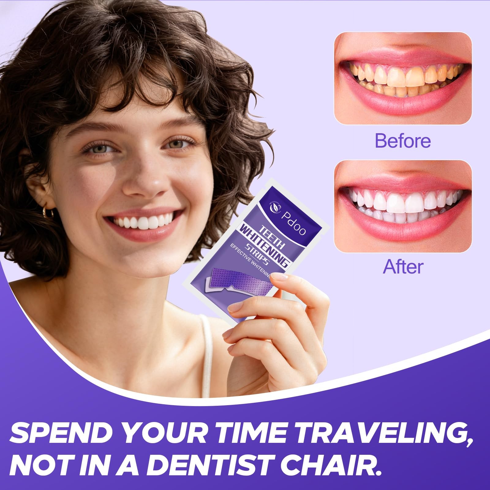 Purple Teeth Whitening Strips 28 Count – 14 Days 1 (Pack of 28),
