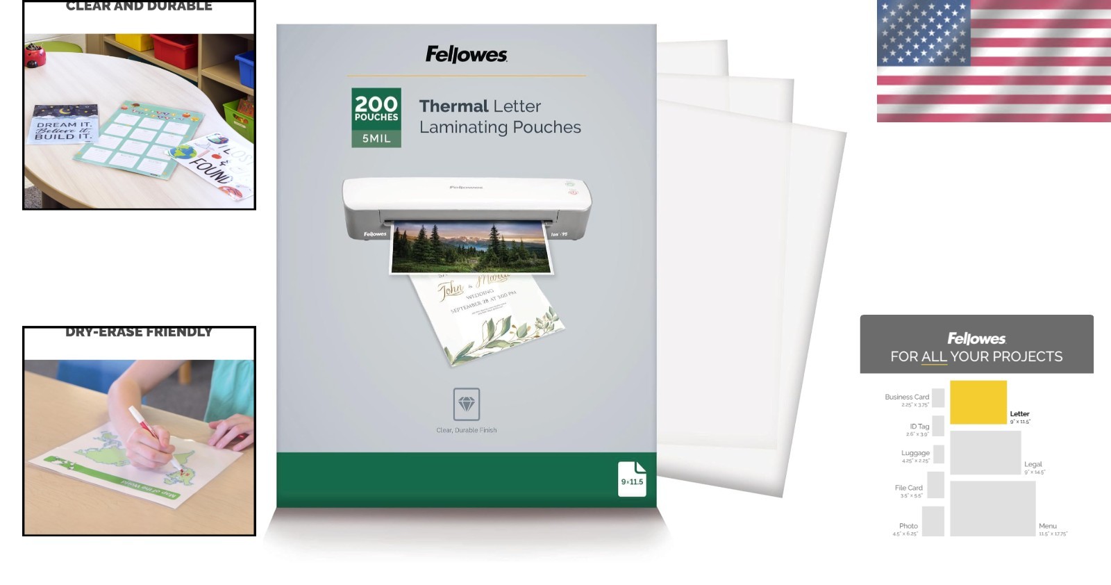 High Clarity Laminator Sheets 5mil 200 Pack