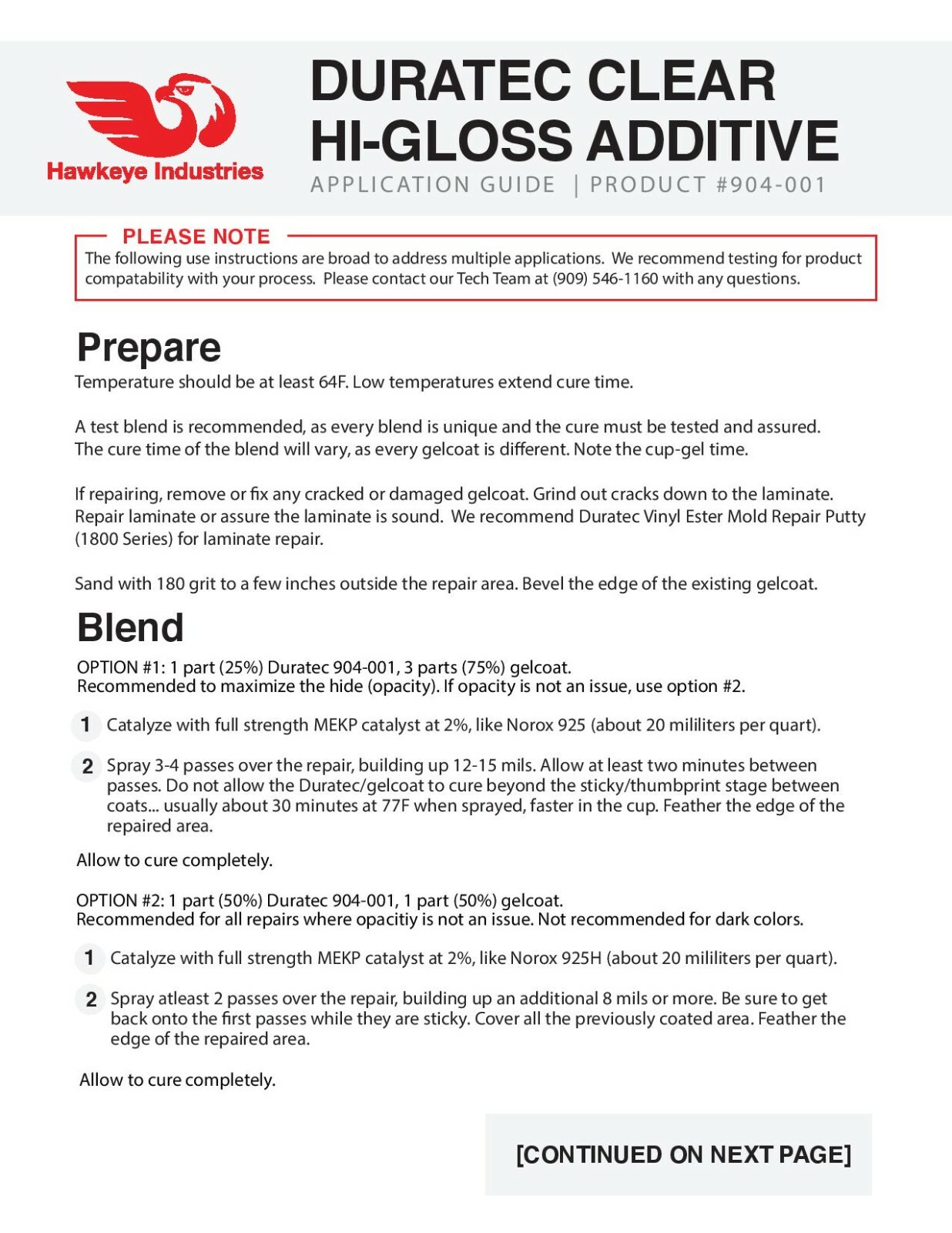 904-001 Duratec Clear Hi-Gloss Additive for Gelcoat (Quart)