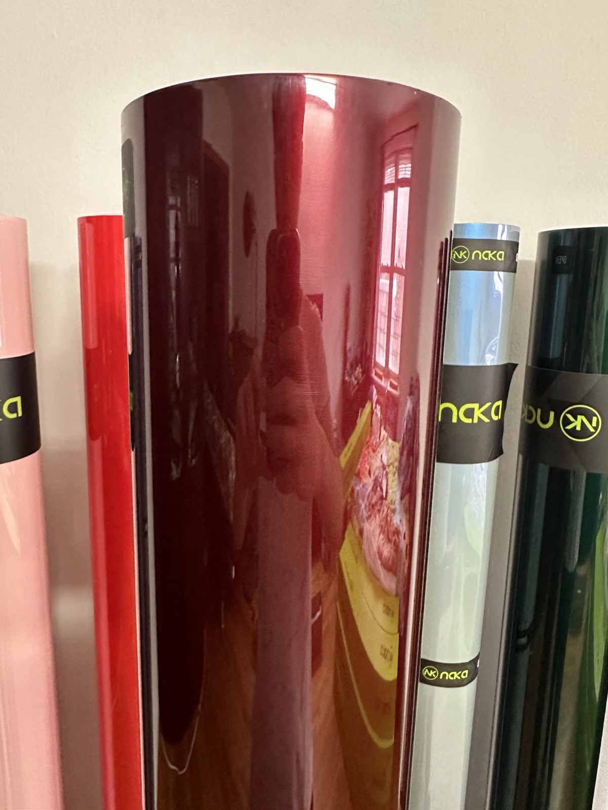 NAKA Gloss Vinyl Film Roll, Liquid Dragon Scale Red Super Gloss Vinyl Wrap