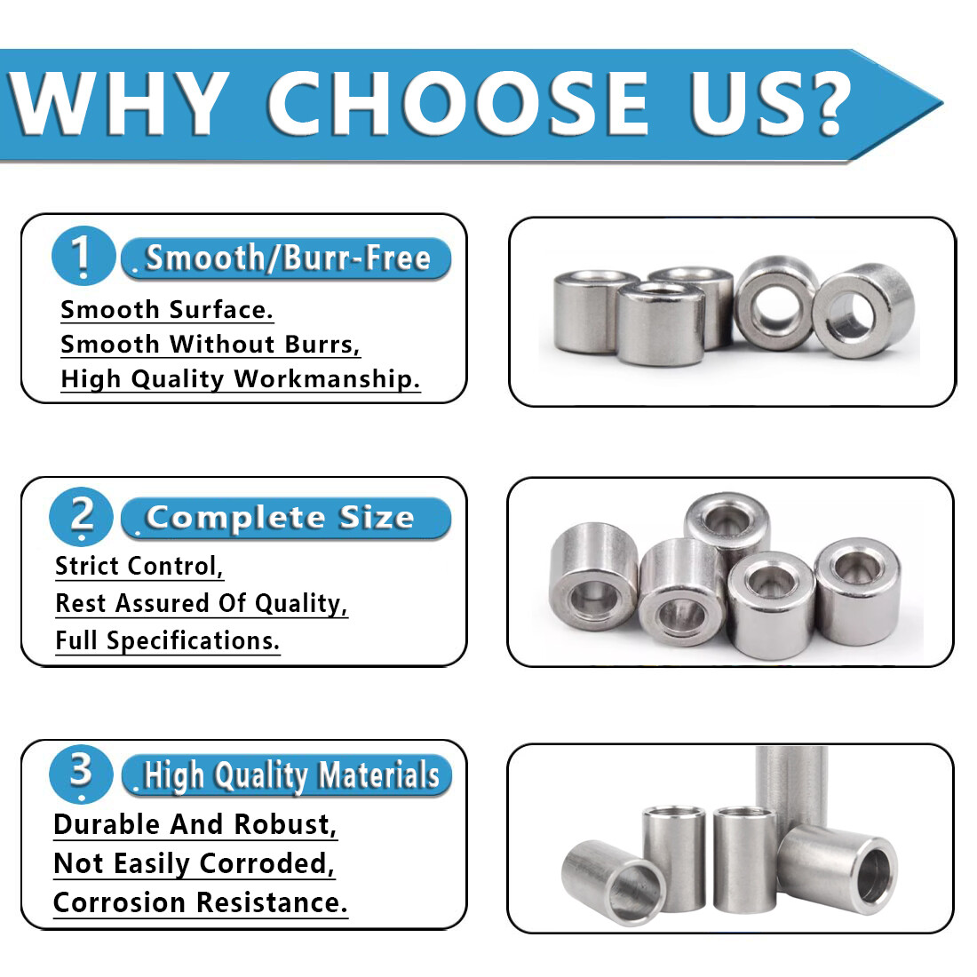 A2 Stainless Steel Spacer 3.5mm Standoff Stand Off Collars Spacers – Bar Turned