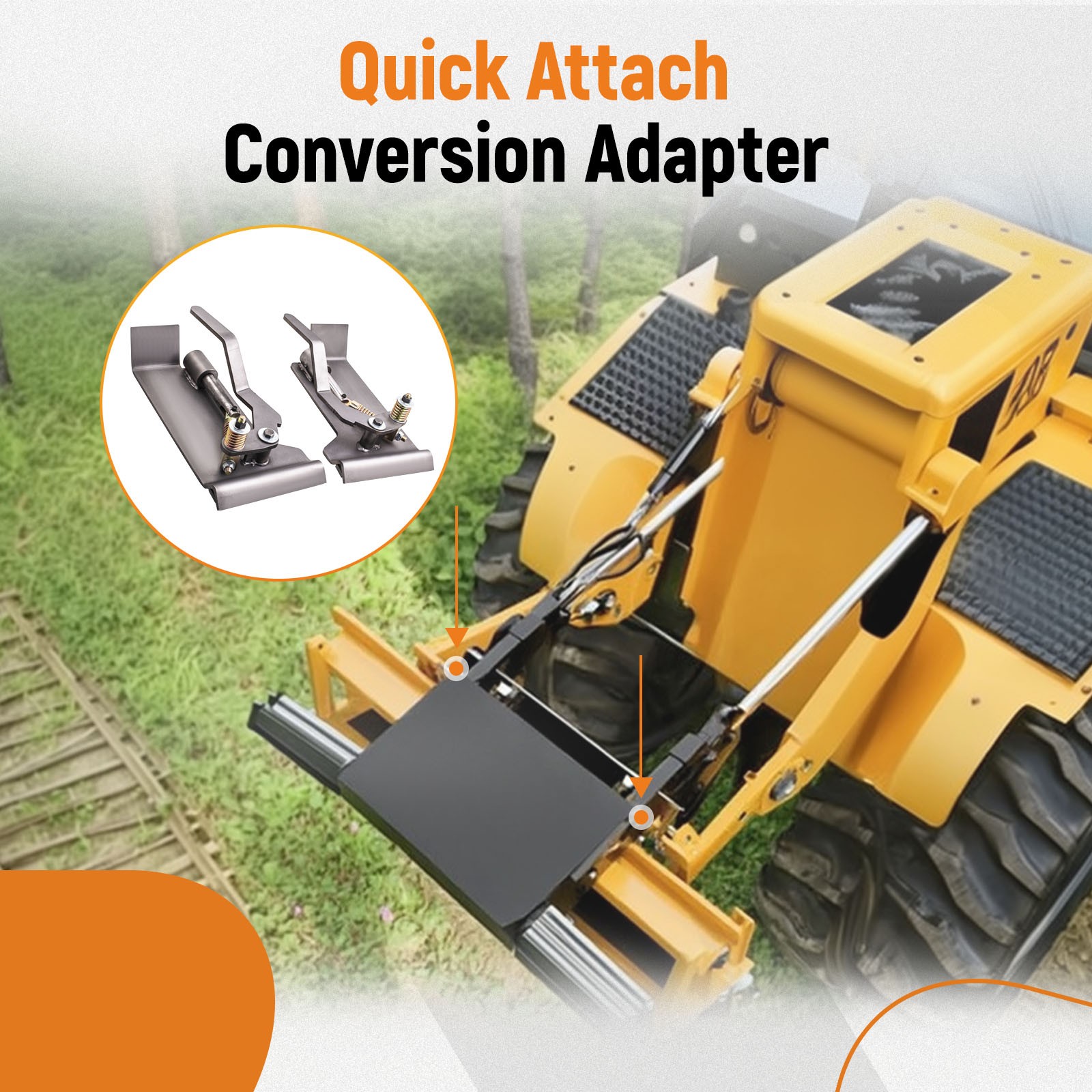 2 Pcs Skid Steer Quick Tach Conversion Adapter Steel For Latch Box Weld-On