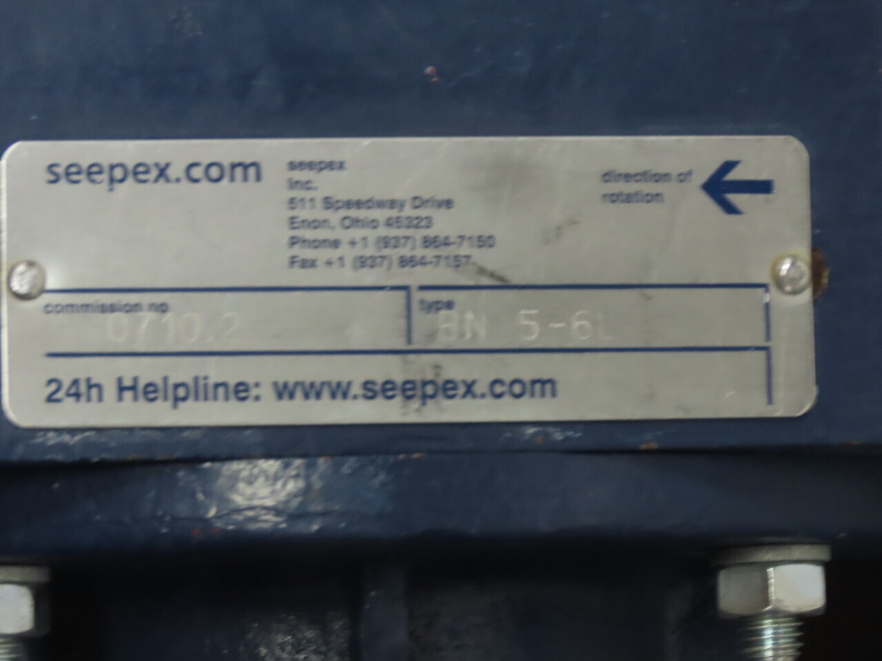 Velodyne Hydramax Liquid Polymer Centrifuge Metering Pump 460V 2Hp