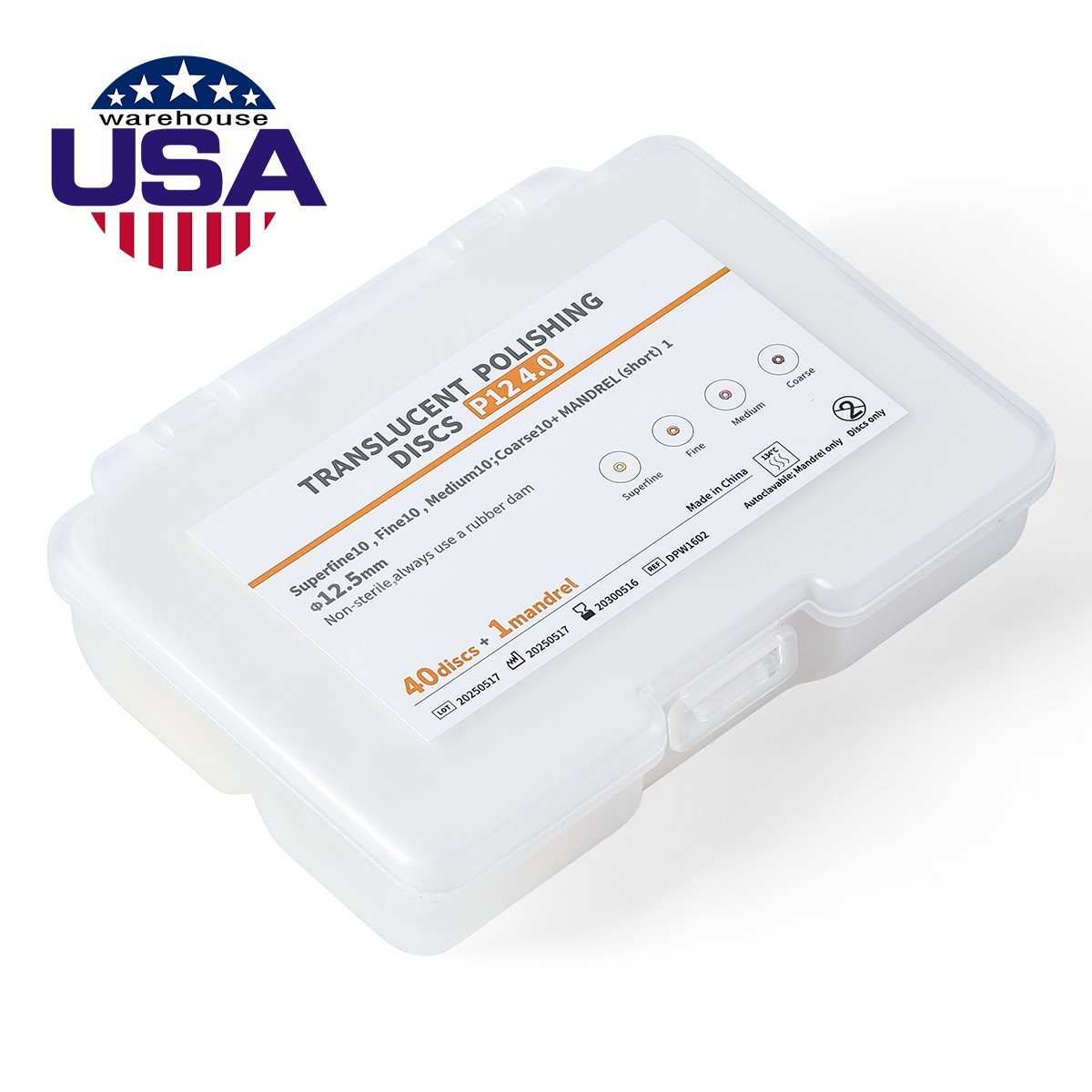 Kit de 40 Discos + Mandril para Pulido Dental RA2.35mm, para Contraángulo