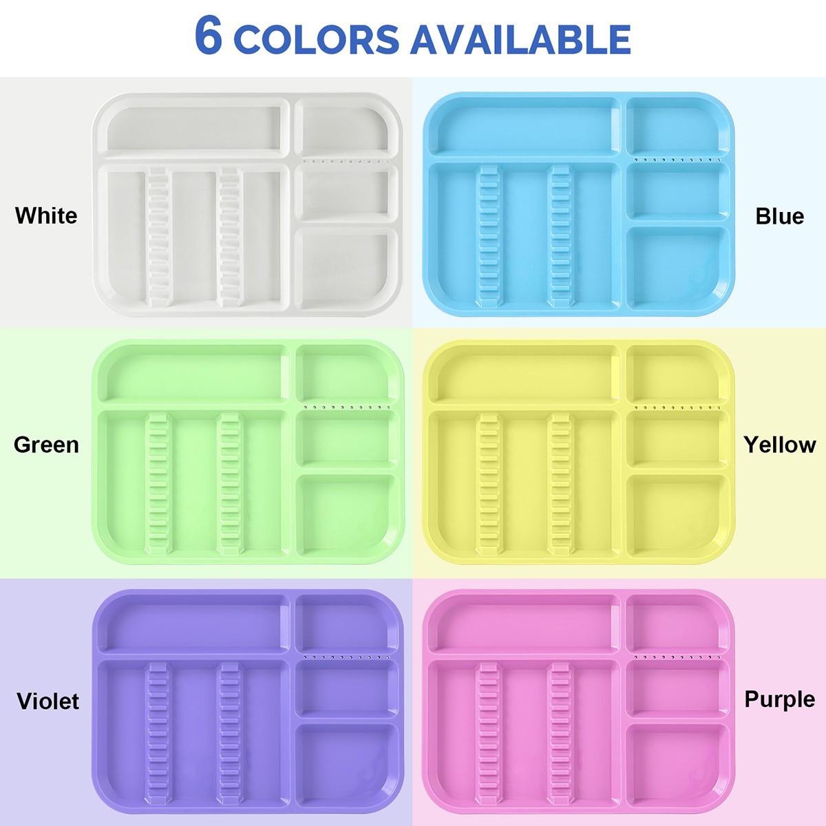 Dental Instrument Divided Tray Autoclavable Plastic Multi-Compartment Sterile