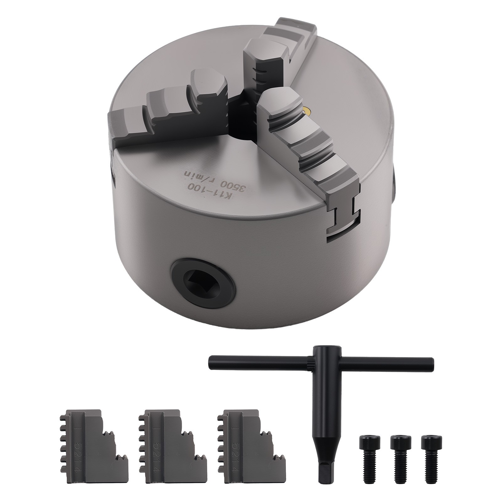 100mm K11-100 Self Centering 3 Jaw Chuck Lathe 0.05mm Drilling w/ Bolts